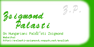 zsigmond palasti business card